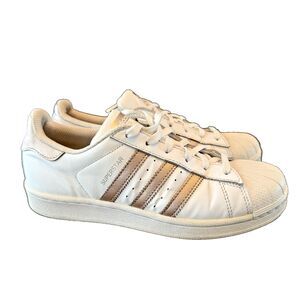 adidas Superstar Cloud White/Gold Metallic Women's Size 7.5 Tennis Shoes Classic